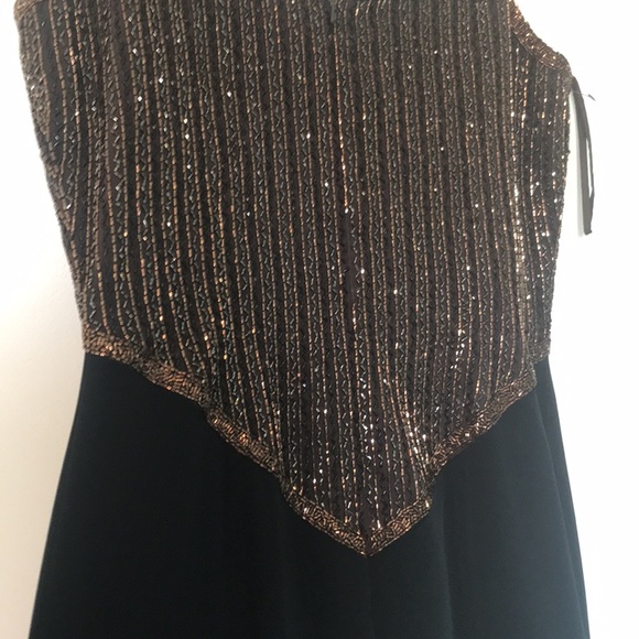 Black Tie Oleg Cassini beaded vintage gown size 10? - Picture 10 of 14
